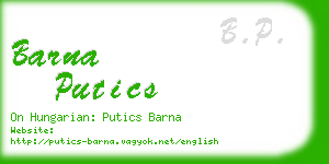 barna putics business card